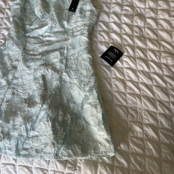 Lulu's Exquisite Moments light blue jacquard Sheath Mini Dress - Picture 6 of 14